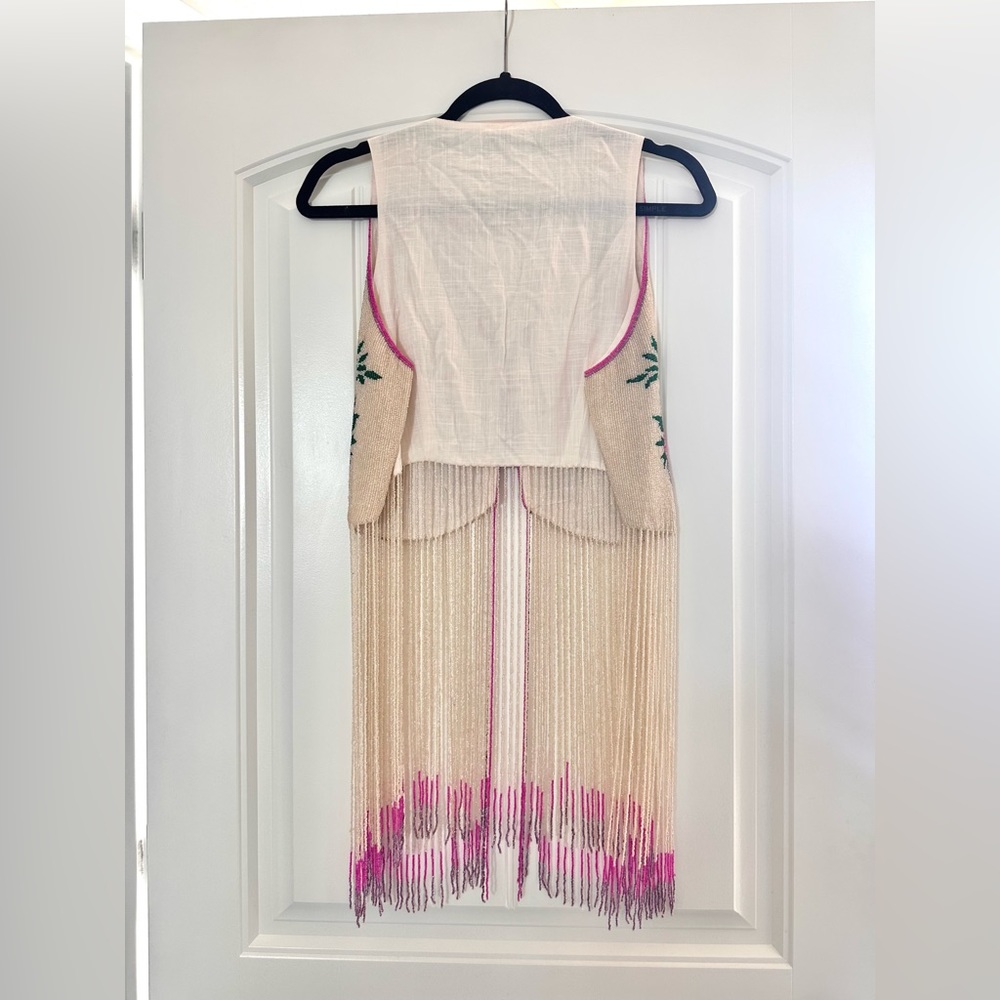 NWOT Free People x Agus Bendita Otis Vest - One Size Fully Beaded - Picture 8 of 11